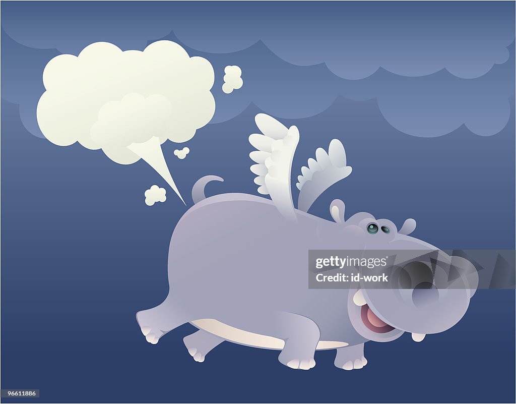 Flying hippo