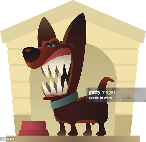angry dog - dog studio stock illustrations