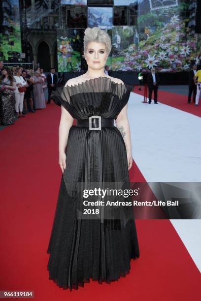 Kelly Osbourne arrives for the Life Ball 2018 at City Hall on June 2, 2018 in Vienna, Austria. The Life Ball, an annual charity event raising funds...
