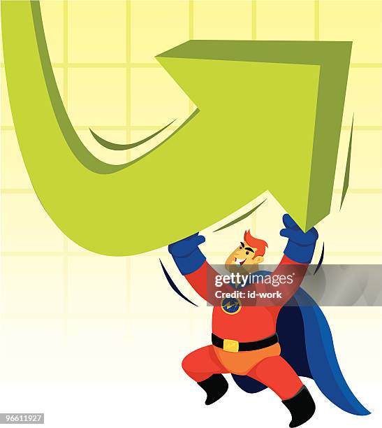 ilustrações de stock, clip art, desenhos animados e ícones de capitão negócios - super homem super herói