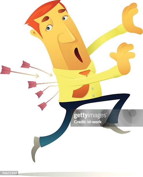 unfortunate businessman - guy looking back stock illustrations