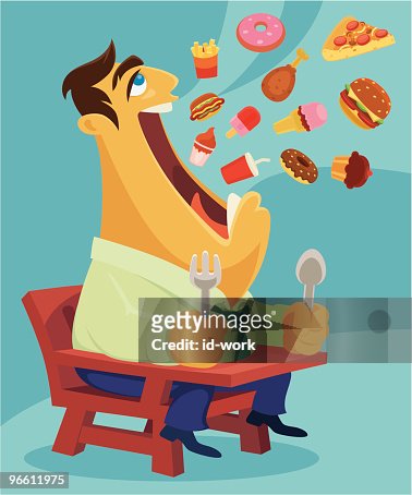 19 People Eating Chicken Cartoon High Res Illustrations - Getty Images
