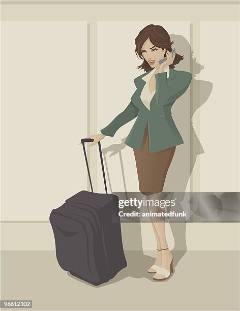 reisen business frau - trolley stock-grafiken, -clipart, -cartoons und -symbole