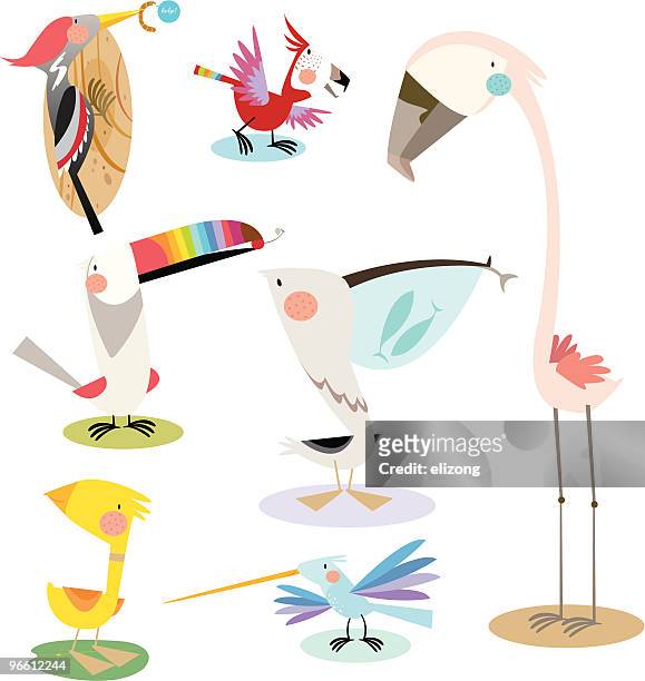 ilustrações de stock, clip art, desenhos animados e ícones de aves coloridos - pelicano