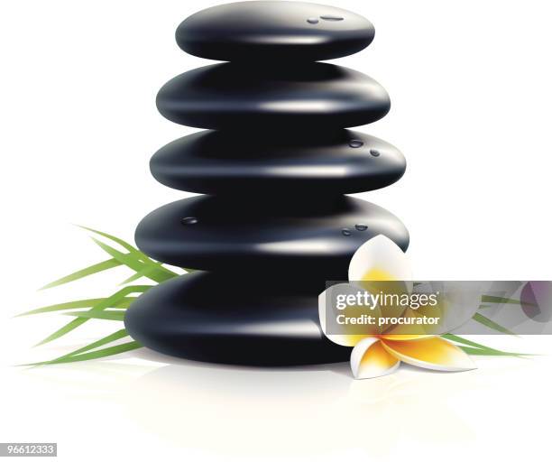 spa scene - pebbles white background stock illustrations