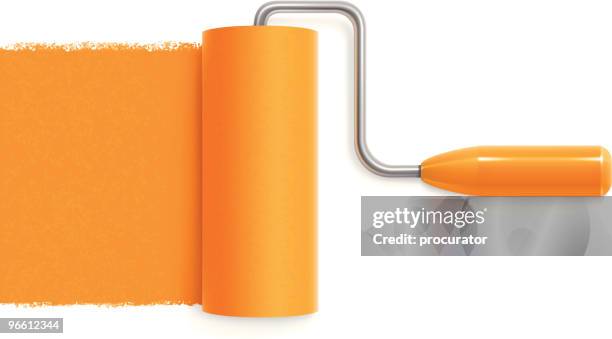 paint roller - roll up stock illustrations