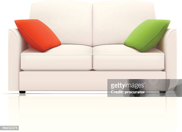 white sofa - pillow vector stock illustrations