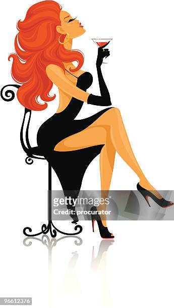 party queen - ginger glasses stock illustrations