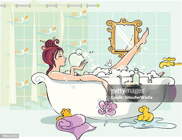 girl のバスタブ - taking a bath点のイラスト素材／クリップアート素材／マンガ素材／アイコン素材
