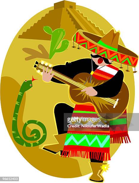 mexikanische mariachi - tache sang stock-grafiken, -clipart, -cartoons und -symbole