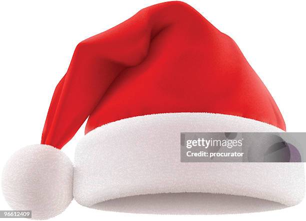 stockillustraties, clipart, cartoons en iconen met santa's hat - kerstmuts