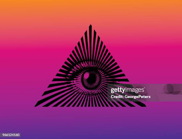 stockillustraties, clipart, cartoons en iconen met all seeing eye - all seeing eye pyramid