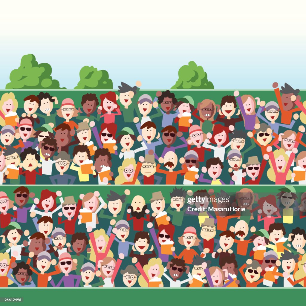 Audience In Stadium Background Outdoor Version High-Res Vector Graphic ...