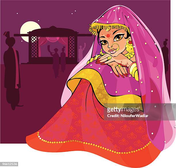 indian bride - ethnicity stock illustrations
