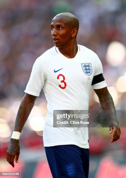 Ashley Young of England during the International Friendly between England and Nigeria at Wembley Stadium on June 2, 2018 in London, England.