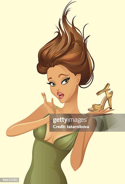 shopping sale - looking into camera studio stock illustrations