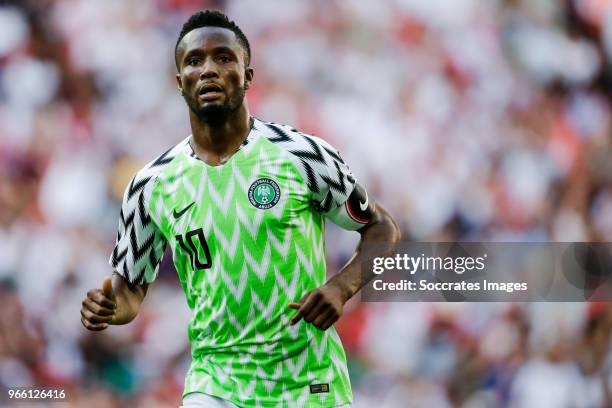 John Obi Mikel of Nigeria during the International Friendly match between England v Nigeria at the Wembley Stadium on June 2, 2018 in London United...