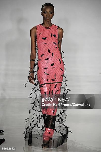 Model walks down the runway during the Chado Ralph Rucci show during New York Fashion Week on February 11, 2010 in New York, New York.