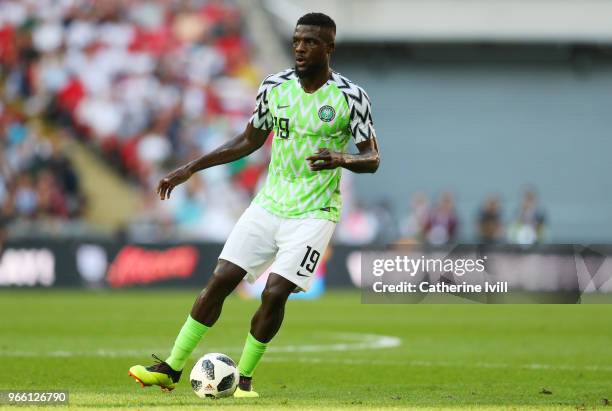 John Ogu of Nigeria during the International Friendly match between England and Nigeria at Wembley Stadium on June 2, 2018 in London, England.