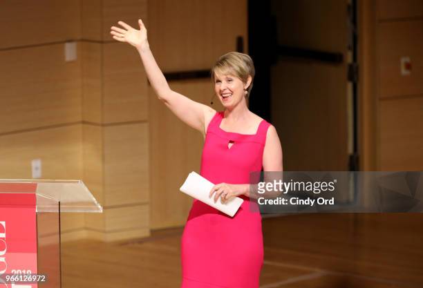 Cynthia Nixon speaks onstage during Teen Vogue Summit 2018: #TurnUp - Day 2 at The New School on June 2, 2018 in New York City.