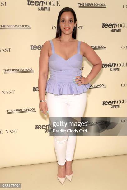 Dascha Polanco attends Teen Vogue Summit 2018: #TurnUp - Day 2 at The New School on June 2, 2018 in New York City.