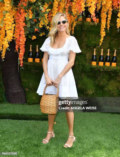 Sienna Miller attends the 11th Annual Veuve Clicquot Polo Classic at Liberty State Park on June 2, 2018 in Jersey City, New Jersey.