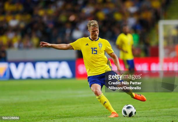 Oscar Hiljemark of Sweden during the International Friendly match between Sweden and Denmark at Friends Arena on June 2, 2018 in Solna, Sweden.