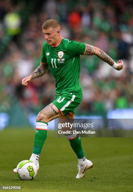 James McClean of the Republic of Ireland in action during the International Friendly match between the Republic of Ireland and The United States at...