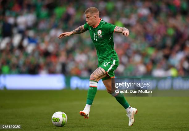 James McClean of the Republic of Ireland in action during the International Friendly match between the Republic of Ireland and The United States at...