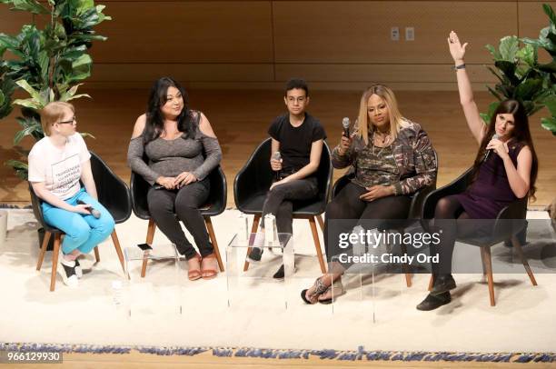 Meredith Talusan, Jennciet Guttierez, Tyler Ford, Ashlee Marie Preston and Danica Roem speak onstage during Teen Vogue Summit 2018: #TurnUp - Day 2...