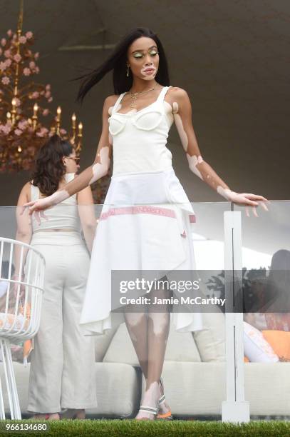 Model Winnie Harlow attends the 11th annual Veuve Clicquot Polo Classic at Liberty State Park on June 2, 2018 in Jersey City, New Jersey.