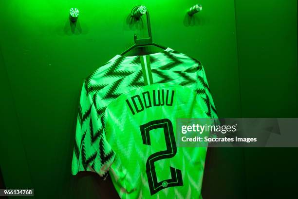 Shirt of Ola Aina of Nigeria during the International Friendly match between England v Nigeria at the Wembley Stadium on June 2, 2018 in London...