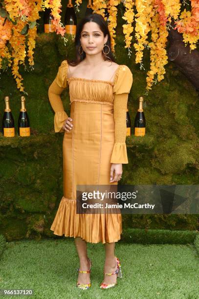 Freida Pinto attends the 11th annual Veuve Clicquot Polo Classic at Liberty State Park on June 2, 2018 in Jersey City, New Jersey.