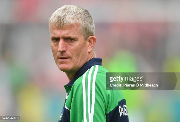 Cork , Ireland - 2 June 2018; Limerick manager John Kiely before the Munster GAA Hurling Senior Championship Round 3 match between Cork and Limerick...