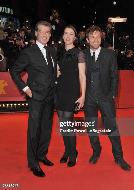 Actors Pierce Brosnan, Olivia Williams and Ewan McGregor attend 'The Ghost Writer' Premiere during day two of the 60th Berlin International Film...