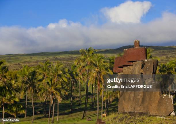 Ahu Nau Nau At Anakena Beach, was used as one of the film locations for the 1994 Kevin Reynolds film called Rapa Nui;the pukao were made of red...