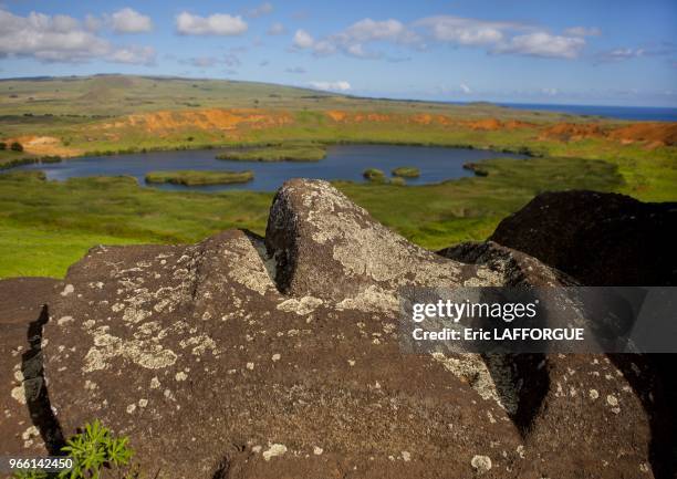 Rano Raraku is a volcanic crater formed of consolidated volcanic ash and located on the slopes of Terevaka in the Rapa Nui National Park, it was a...