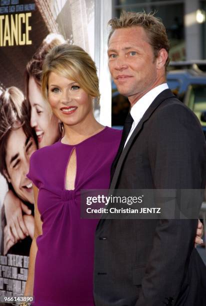 Christina Applegate and Martyn Lenoble at the Los Angeles Premiere of "Going The Distance" held at the Grauman's Chinese Theatre in Los Angeles, USA...