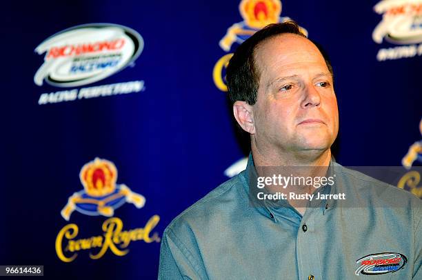 Richmond International Raceway President Doug Fritz speaks during a press conference at Daytona International Speedway on February 12, 2010 in...