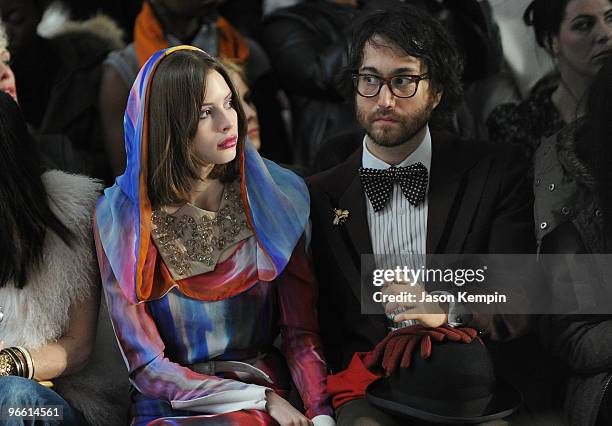 Charlotte Kemp Muh and Sean Lennon attend the Michael Angel Fall 2010 fashion show during Mercedes-Benz Fashion Week on February 12, 2010 in New...