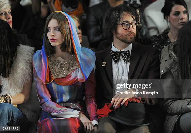 Charlotte Kemp Muh and Sean Lennon attend the Michael Angel Fall 2010 fashion show during Mercedes-Benz Fashion Week on February 12, 2010 in New...