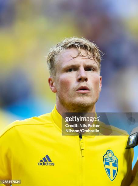 Oscar Hiljemark of Sweden ahead of the International Friendly match between Sweden and Denmark at Friends Arena on June 2, 2018 in Solna, Sweden.