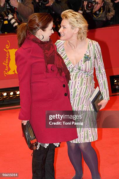 Pregnant Loretta Stern and Eve Maren Buechner attend 'The Ghost Writer' Premiere during day two of the 60th Berlin International Film Festival at the...