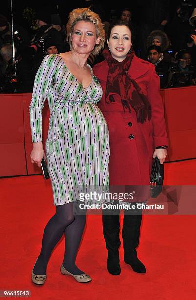 Pregnant Loretta Stern and Eve Maren Buechner attend 'The Ghost Writer' Premiere during day two of the 60th Berlin International Film Festival at the...