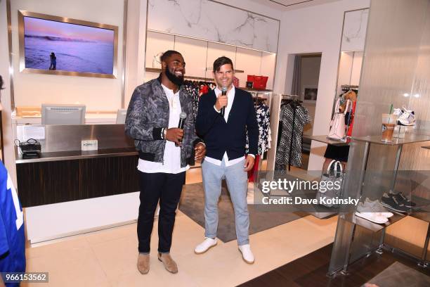 Brett Fahlgren and Landon Collins attend the Michael Kors & GQ Summer Kickoff With Landon Collins on June 2, 2018 in Short Hills City.