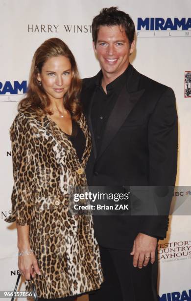 Harry Connick Jr. And Jill Goodacre arrive to a Gala Benefit for the Westport Country Playhouse held at the Hyatt Regency Hotel, Greenwich...