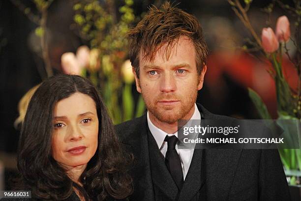 British actor Ewan McGregor and Eve Mavrakis arrive on the red carpet ahead of the premiere of the movie "The Ghost Writer" by Roman Polanski, during...