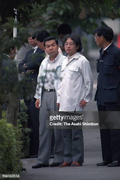 Suspect Tsutomu Miyazaki is taken to the investigation on August 20, 1989 in Tokyo, Japan.