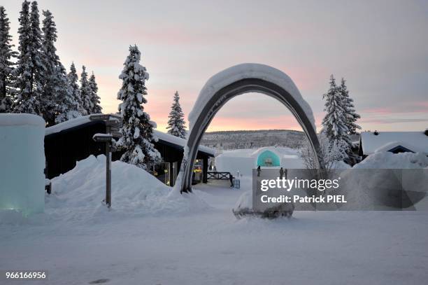 Icehotel, batiment annexe le 29 janvier 2016, Kiruna, Suède.