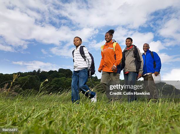 family hiking - family with two children british stock pictures, royalty-free photos & images